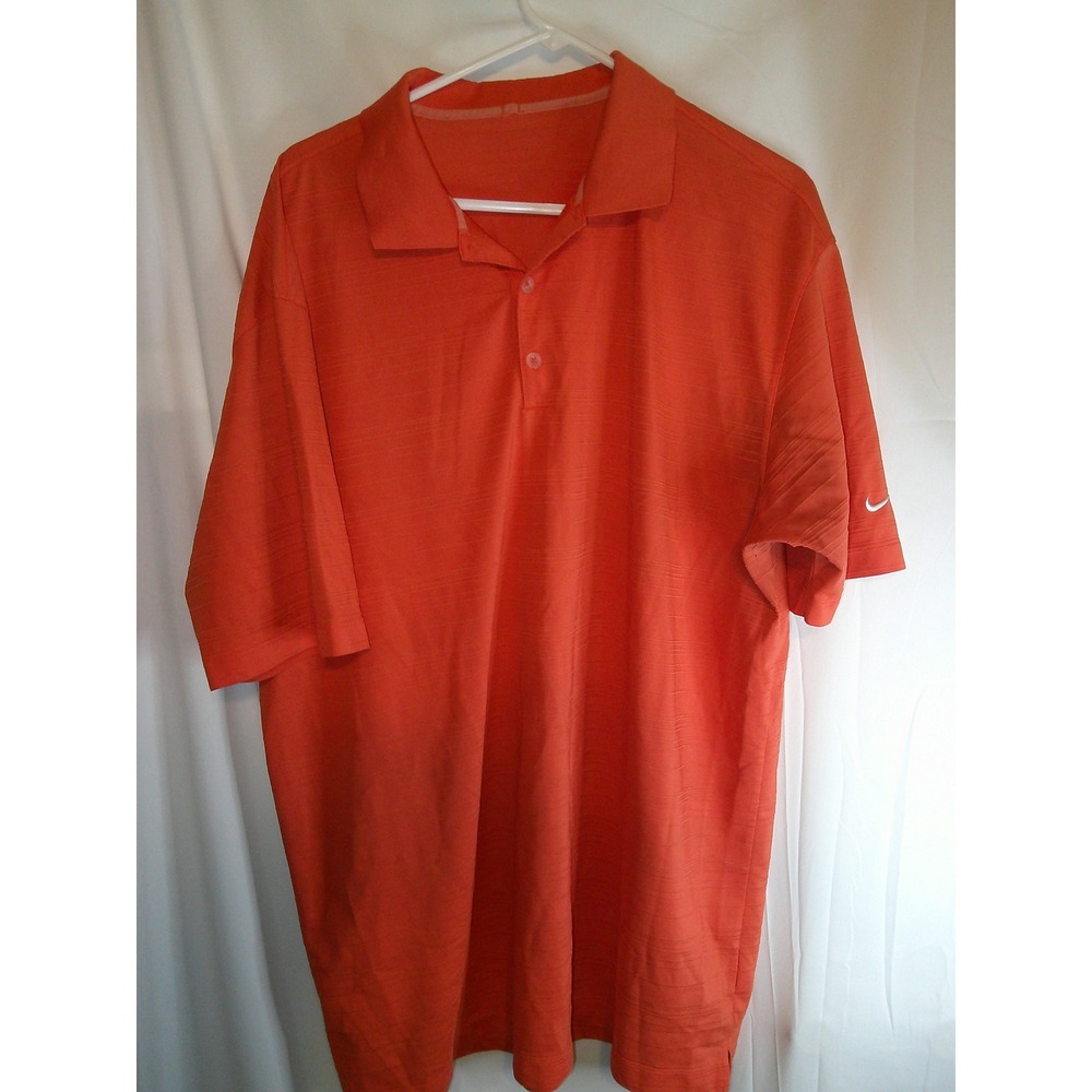 Nike Golf Polo Shirt Dri-FIT Performance Athletic Training Orange Size XL